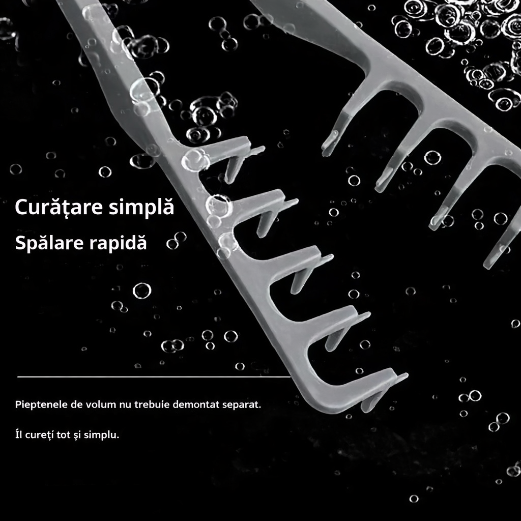 Pieptene HairLift în mână bărbat — utilizare zilnică
