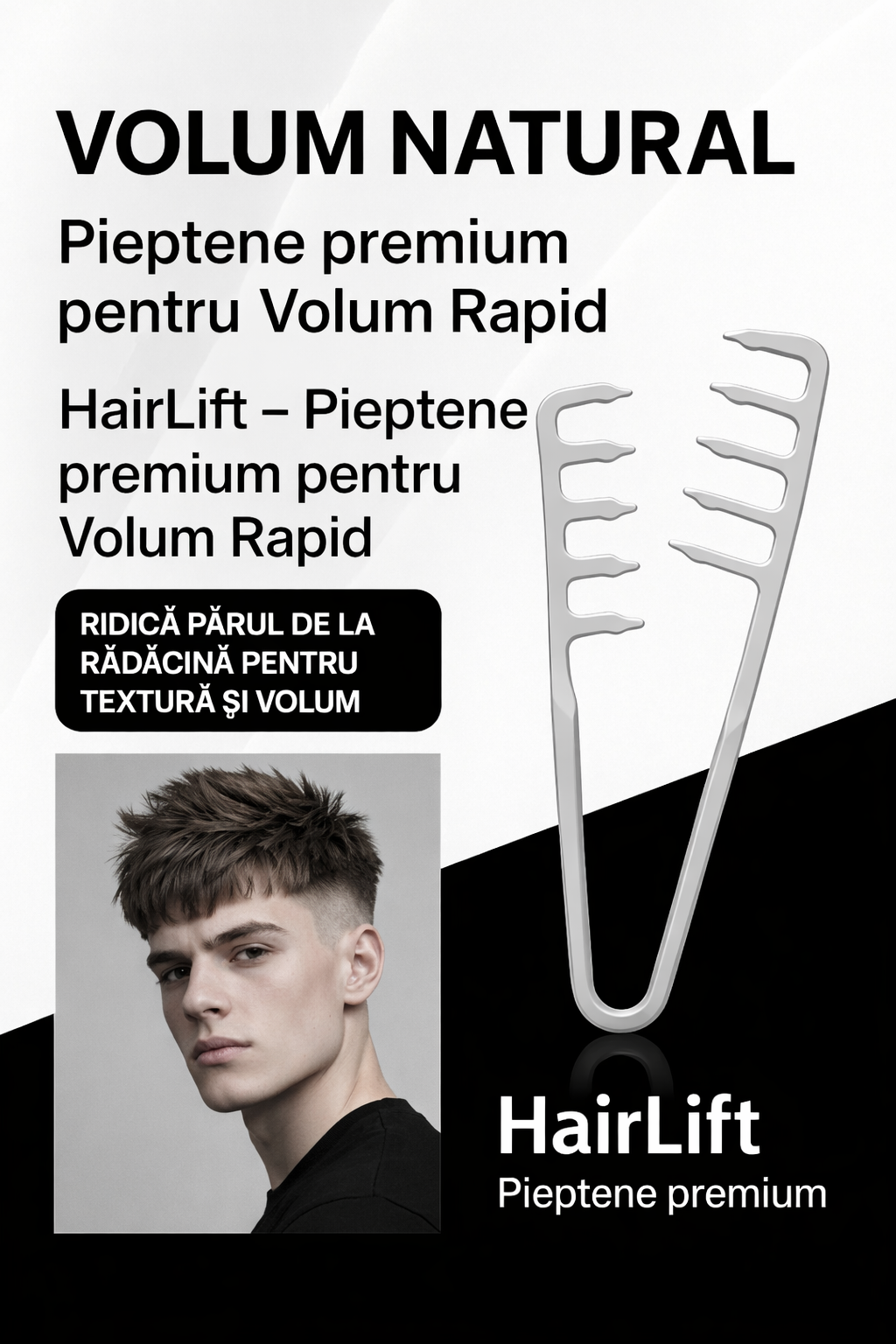 HairLift™ – Pieptene Volum Instant