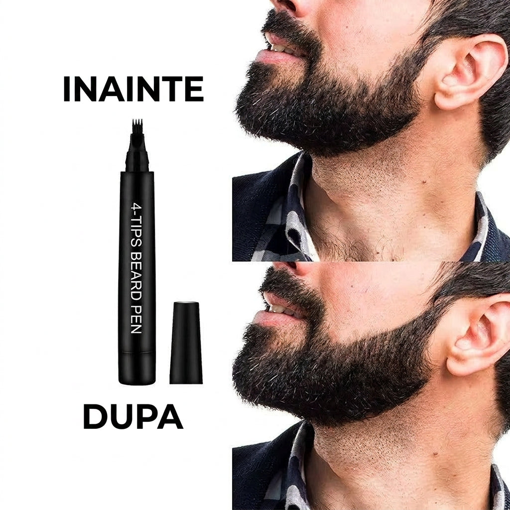 BarbăFix 4D Pen — creion barbă premium marble