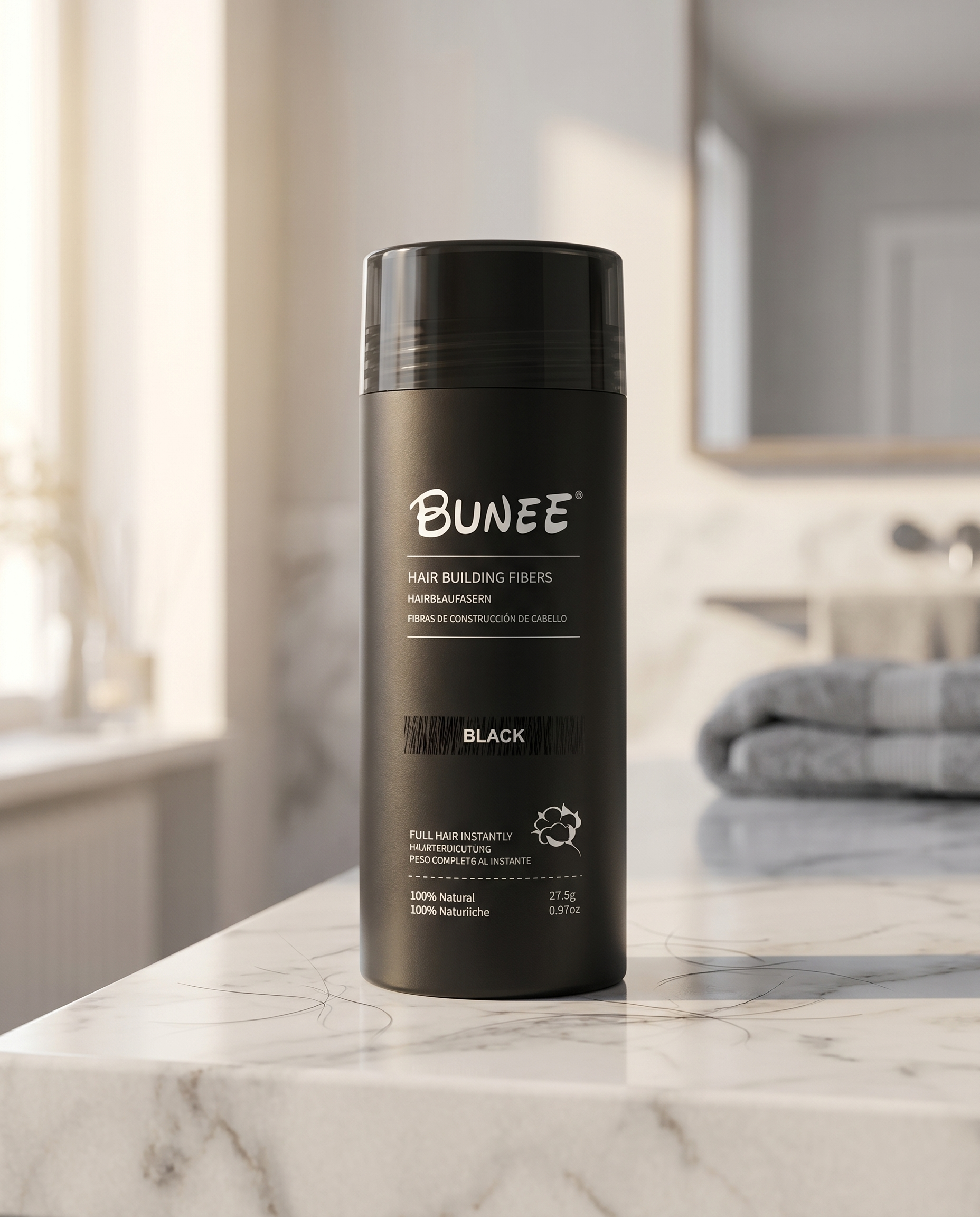 Fibre de Păr Instant HairLift — flacon negru premium